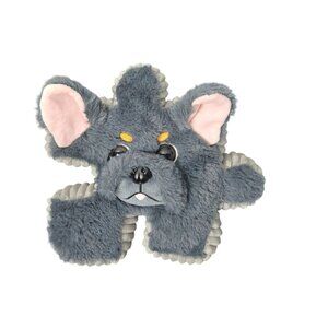 2024 Pluzzles Gray Dog Plush Stuffed Animal Puzzle Piece Yoonique